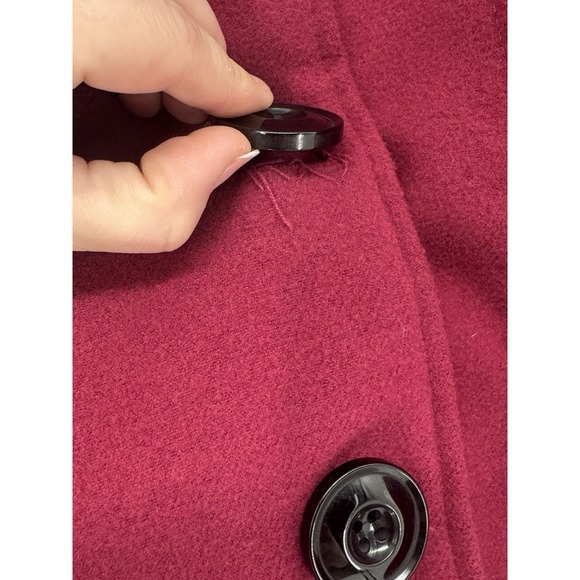 Attention Hot Pink / Dark Mauve Wool Button Up Coat Winter Plus 1x Overcoat Warm - Picture 3 of 8